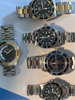 Invicta Men's Multi-Style Stainless Steel Watches with Black and Blue Dials